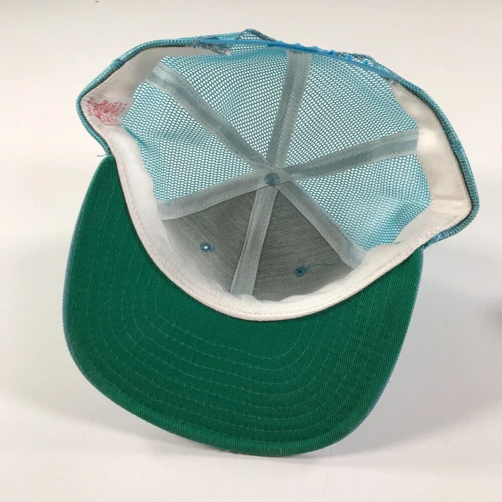 Vintage Light Blue Trucker Hat Boys Youth Size Mesh Back New Era Pro Model